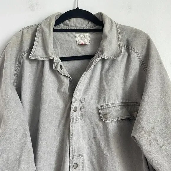 Vintage Rigolletto longline broadcloth oversized snap front duster jacket sz M - Picture 2 of 12